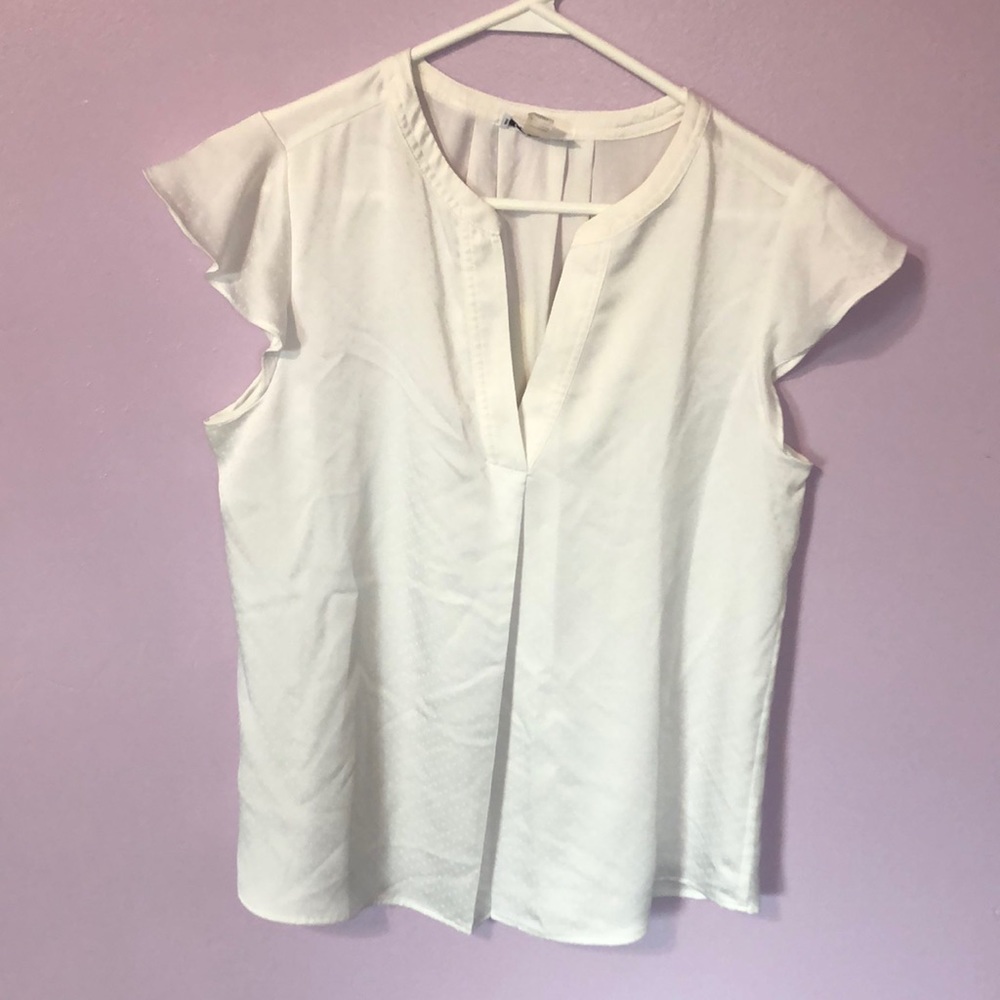 Calvin Klein White Dot Patterned Blouse - image 1